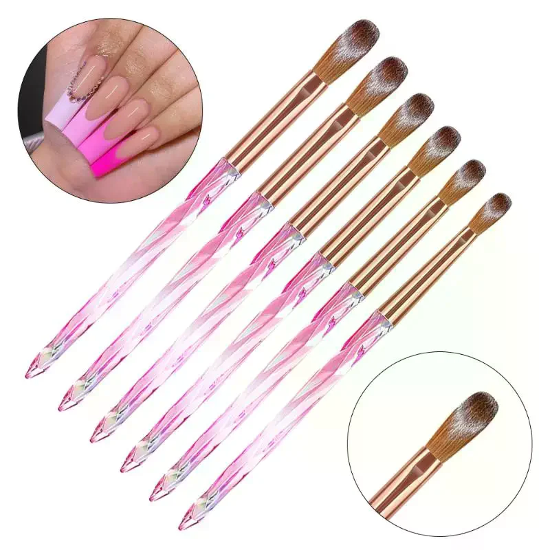 6本のアクリルネイルブラシセット、アクリル塗布用のプロフェッショナルネイルブラシ、アクリルパウダーネイルエクステンション、3Dネイルカービング用