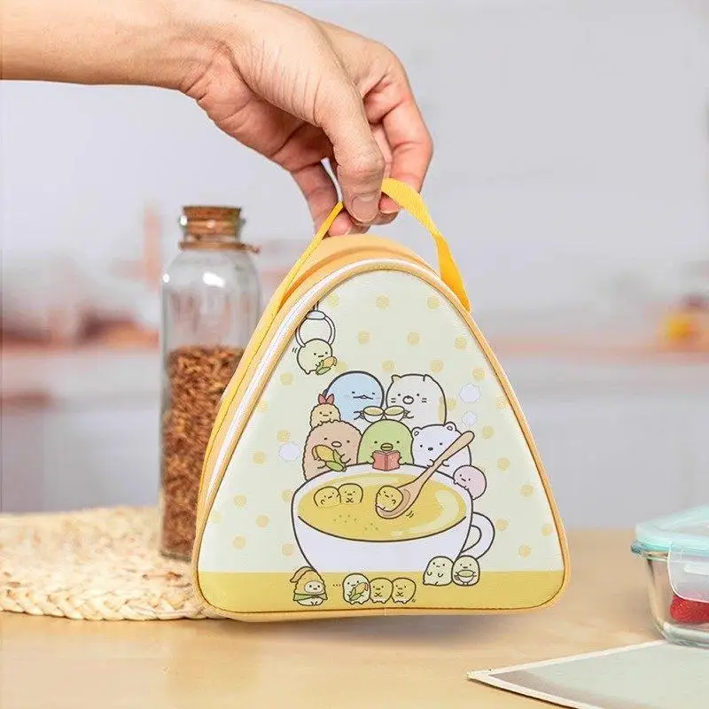 厚手のアルミホイル製携帯弁当箱保温バッグミニハンドヘルド朝食保温パック和風三角ランチバッグ