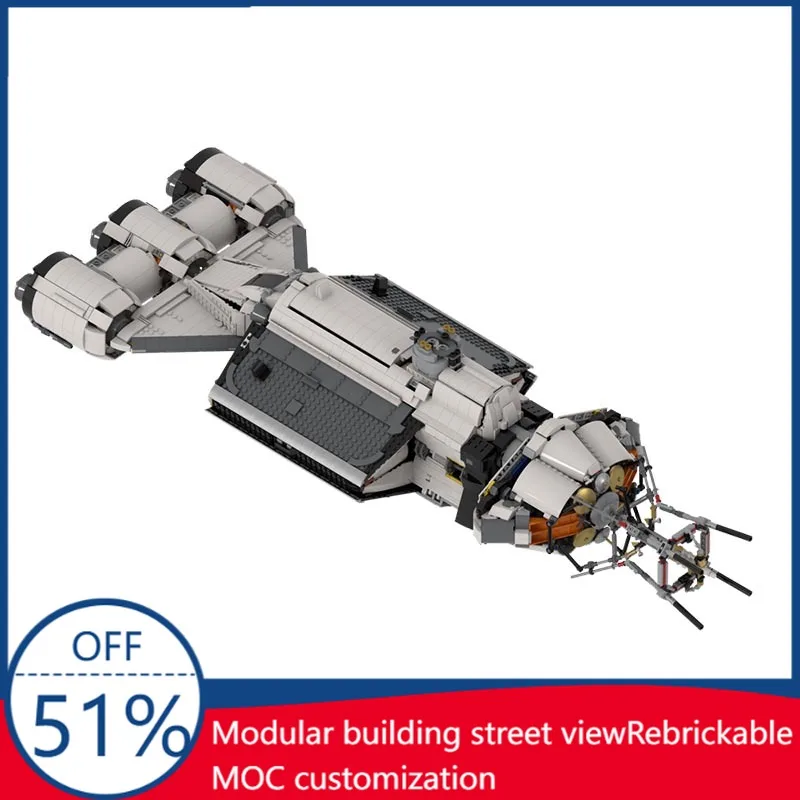 4866PCS Space Freighter v0.9 Sci-Fi Spaceship MOC Model Building Blocks DIY Children Assembly Education Birthday Christmas Gift