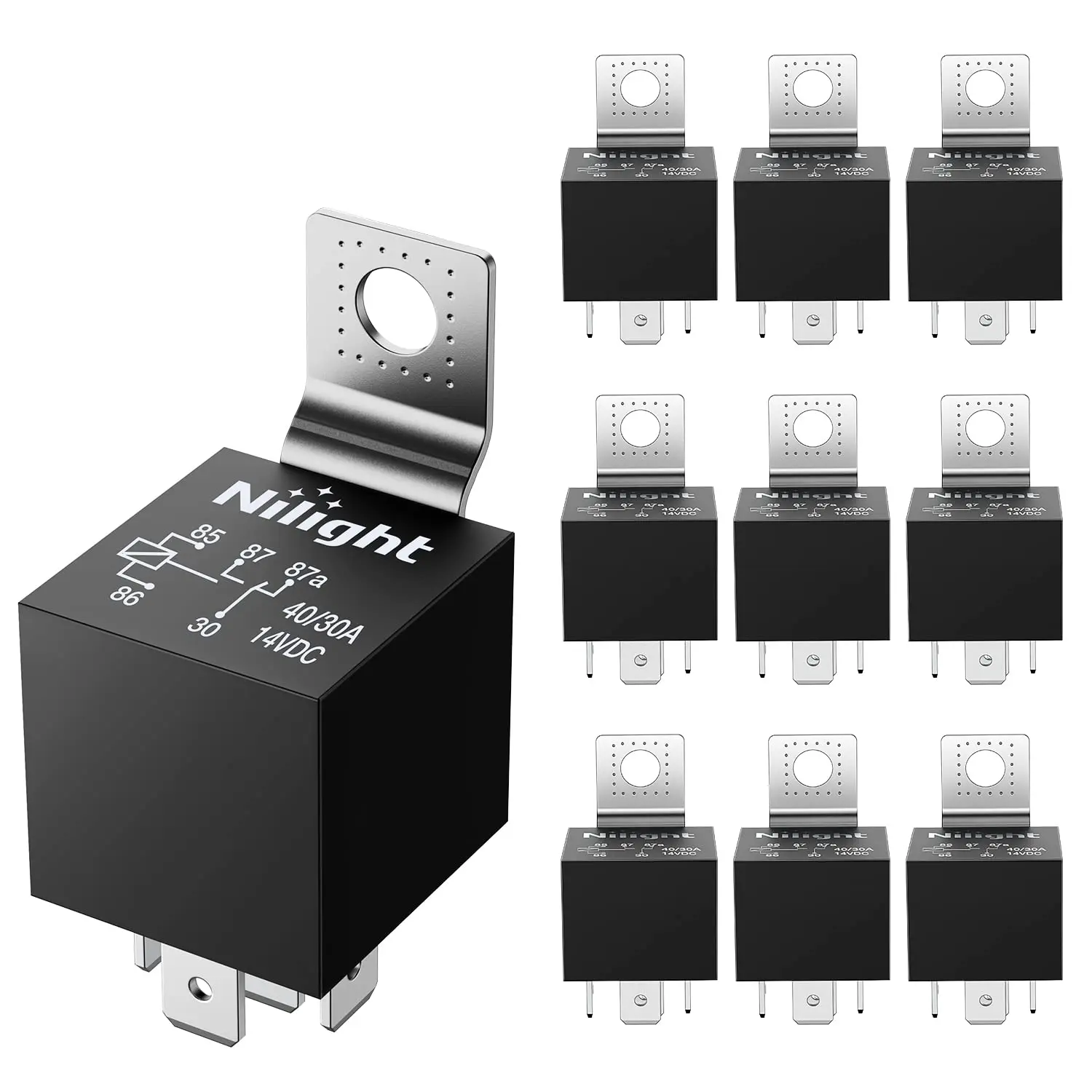 10 Pack SPDT 5PIN Electrical Relays 12V 30/40 Amp 5-Pin Switch Relay for Automotive Car Truck Marine Boat
