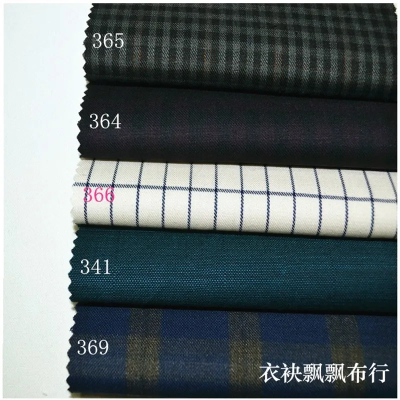 The suit is made of high-count fine-spun purple white and dark green fabric for trousers skirts