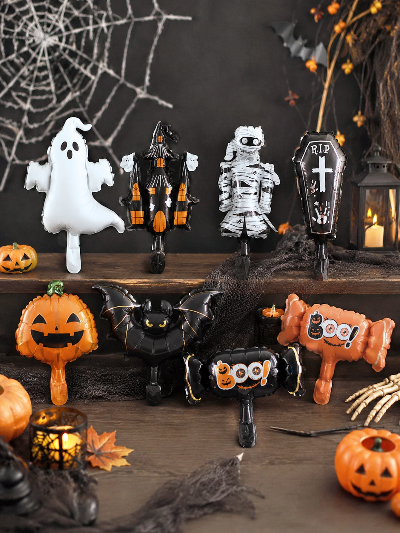 8-teiliges Halloween-Folienballon-Set – Ideal für Halloween-Partydekorationen, gruselige Themenpartys, Heimdekoration, festliche Atmosphäre – Detail 6