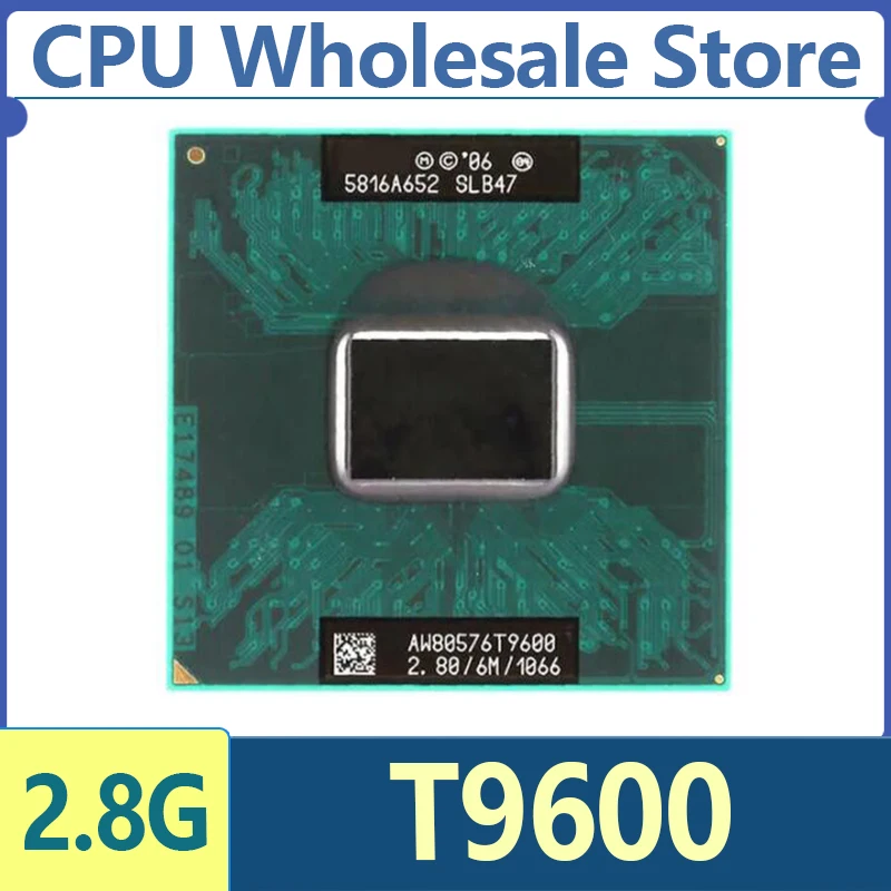 معالج Intel Core 2 Duo T9600 للكمبيوتر المحمول المحمول CPU SLG9F SLB47 مقبس PGA478 ثنائي النواة 35 وات 2.8 جيجا هرتز 6 ميجابايت كاش #1