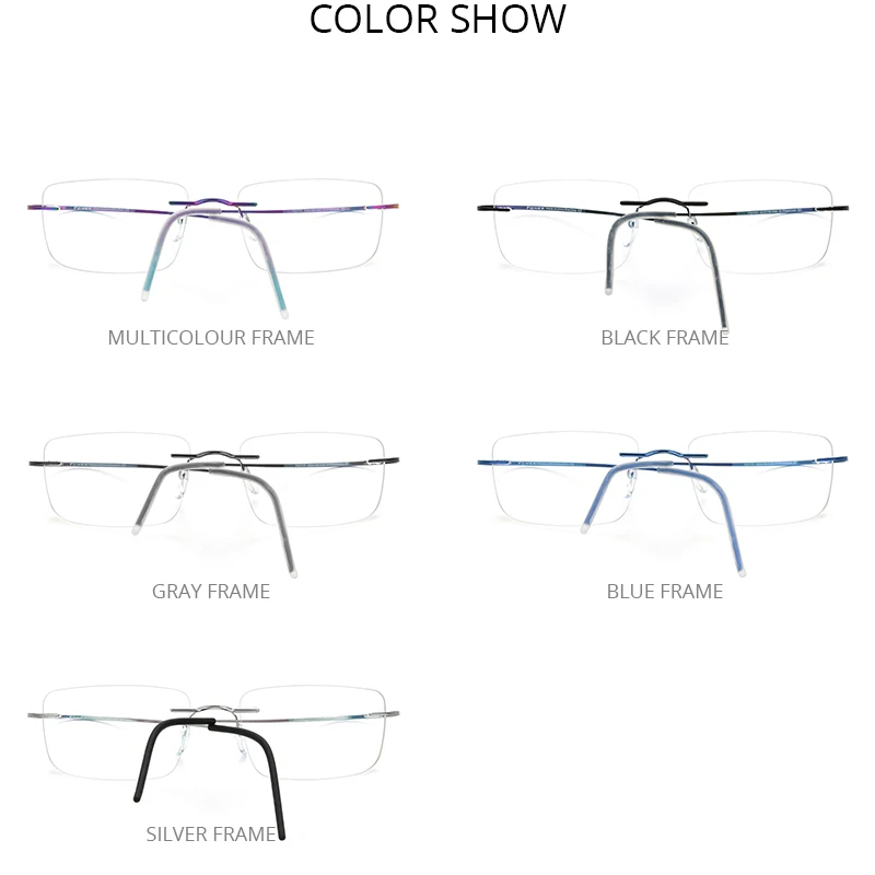 FONEX Rimless Titanium Glasses Men,Frameless Eyeglasses Frame Women Ultralight Frames Eyewear F85707