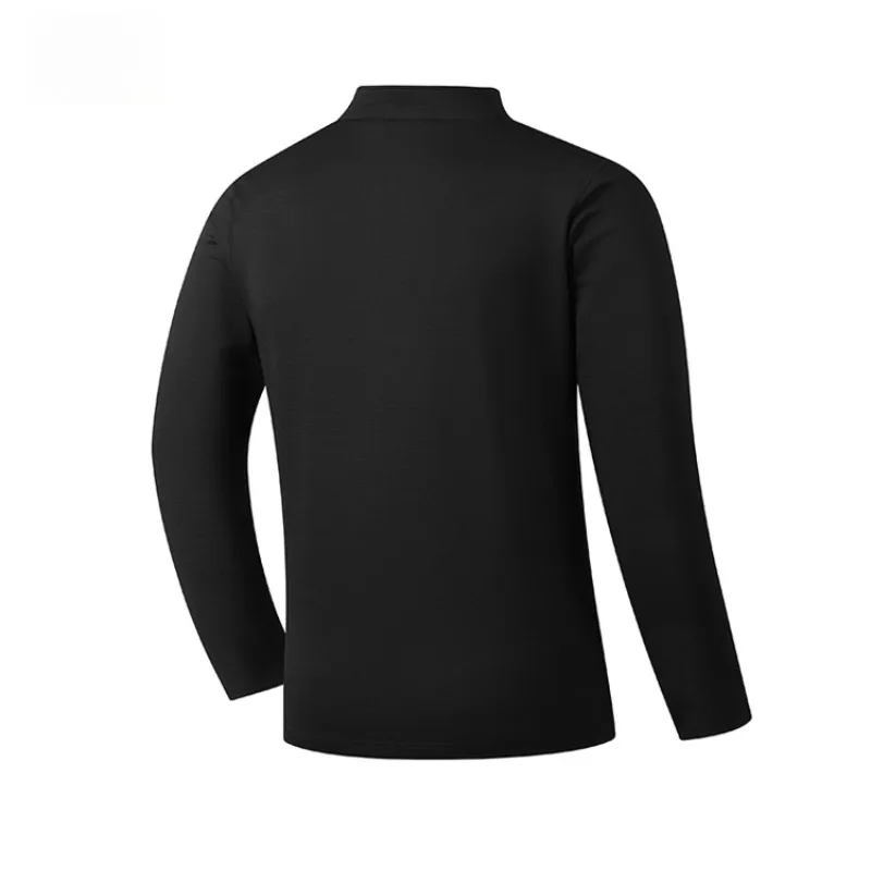 Men's Spring Outdoor Long Sleeve Stand Up Collar T-Shirt Fitness Running Stretch Breathable Quick Dry Half Zip Pullover Top
