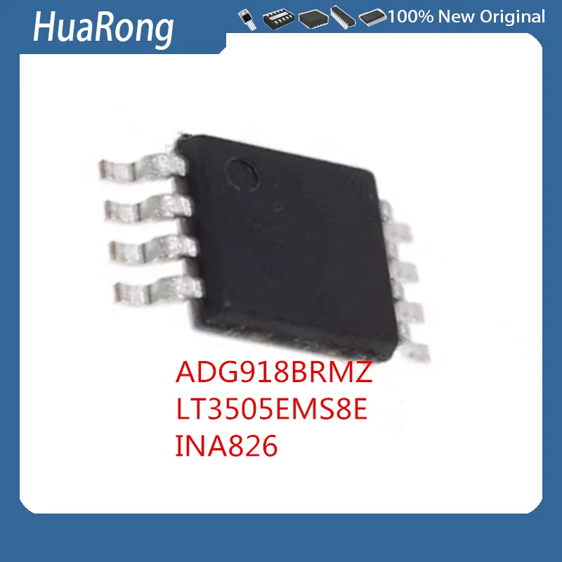 5 TEILE/LOS ADG918BRMZ ADG918BRM ADG918 W4B LT3505EMS8E LT3505 LTCNX INA826 INA826AIDGK INA826AIDGKR IPDI MSOP-8
