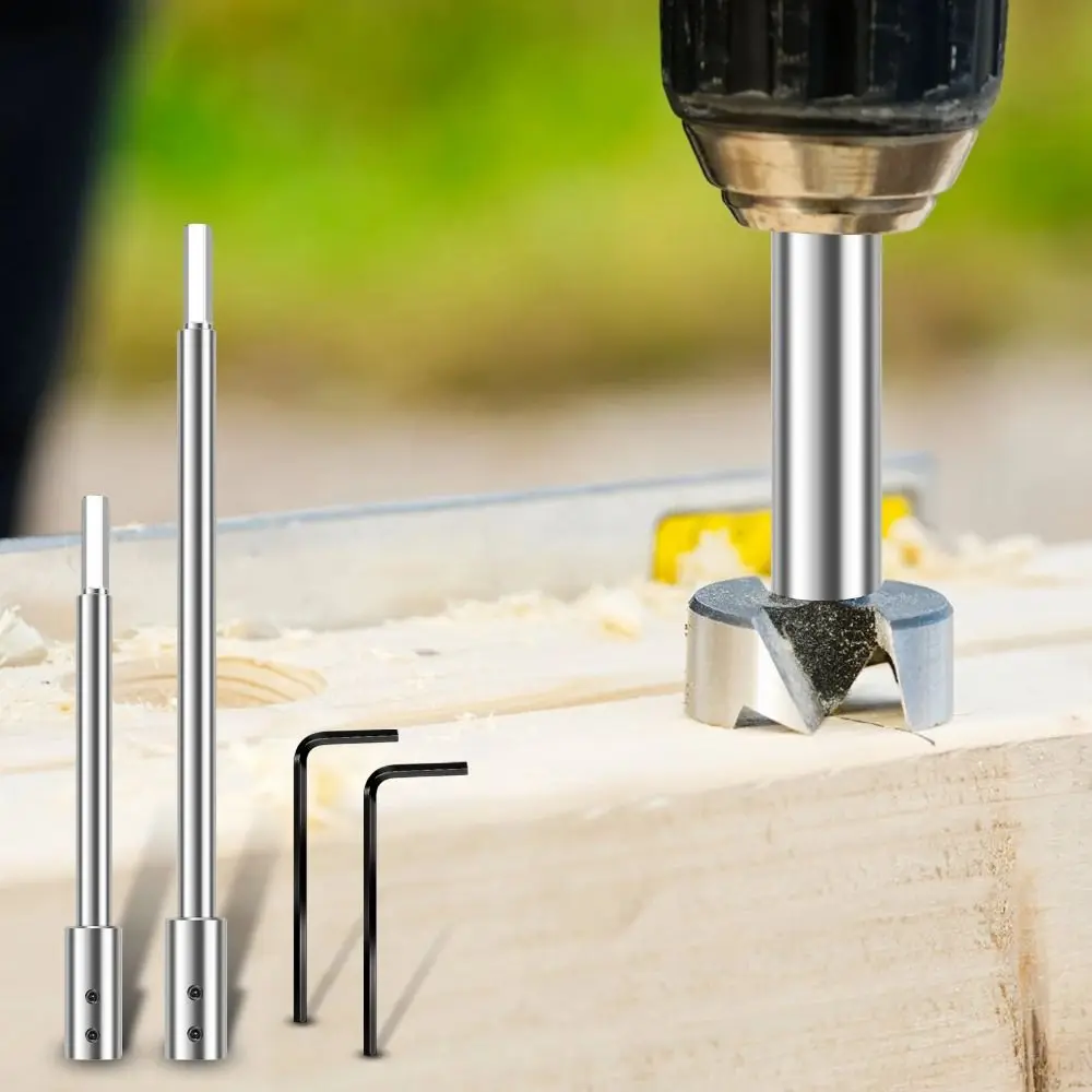 Long Hexagonal Shank Hole Opener Extension Rod 45# Steel High Hardness 254mm Drill Bit Extension Rod Extra
