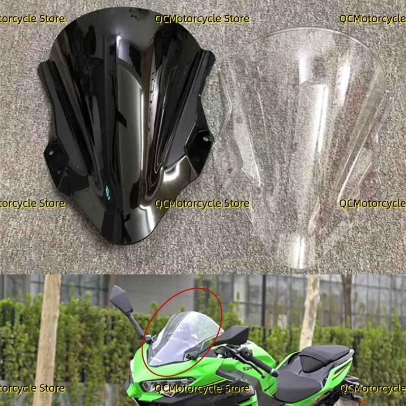 

Windproof Motorcycle Windshield Windscreen Fit For Kawasaki Ninja 400 EX400 2018 2019 2020 2021 2022 2023 2024