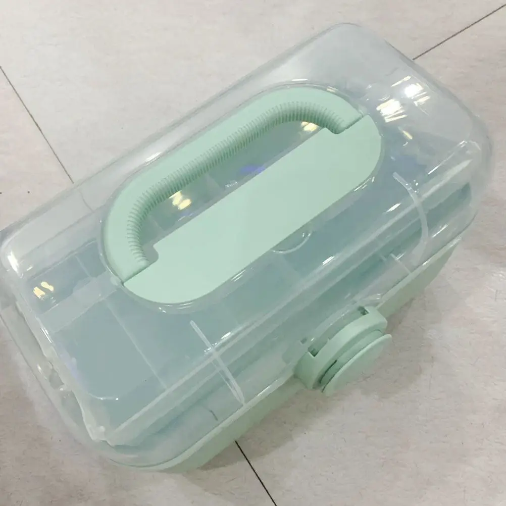 

Large Capacity Multi-Layer Medicine Storage Case Portable Handle Design Smooth Open Close Function for Home Office Travel Family