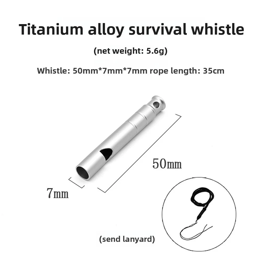 صفارة إنقاذ من سبائك التيتانيوم عالية التردد للتخييم والمشي لمسافات طويلة في الهواء الطلق مناسبة للتدريب العسكري. #6