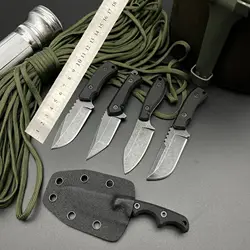 Mango G10 para acampar al aire libre, cuchillo de hoja fija de bolsillo portátil, cuchillo táctico militar EDC Kydex, herramientas de mano con vaina