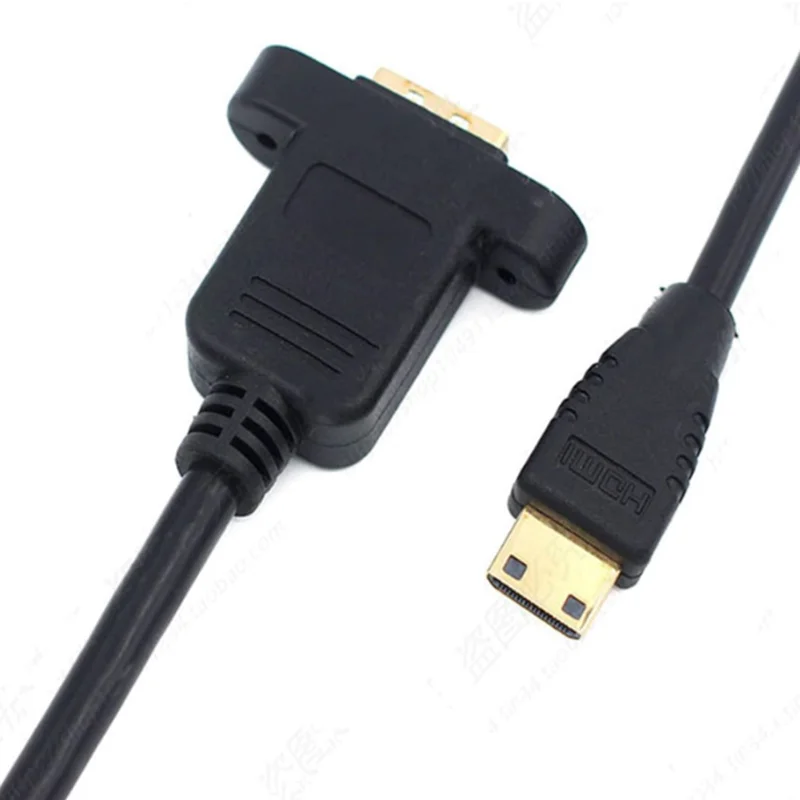 

1FT Micro HDMI-совместимый штекер-Mini HDMI HDMI-совместимый гнездо с винтовыми отверстиями для надежного панельного кабеля A «мама» на D «папа»
