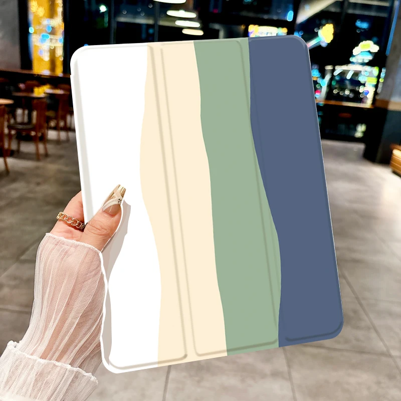 

Чехол для планшета с разноцветными волнистыми узорами ДЛЯ iPad pro 10/11 дюймов 2020/6/7/8/Air 3-й/Air 4-го/9 поколения/Air 5-го поколения 2022/Air 1