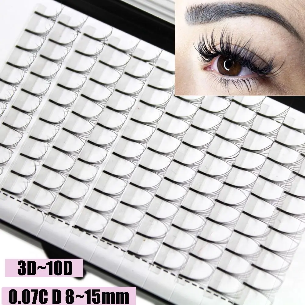 12 Lines 3D~10D Apply Quickly Semi Permanent C D Curl Eyelash Extension False Eyelashes 0.07 Thickness Premade Volume Fans