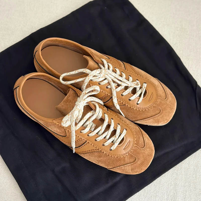 Unisex Genuine leather German training shoes Retro comfortable flats Suede womens shoes Mens casual sneakers High quality