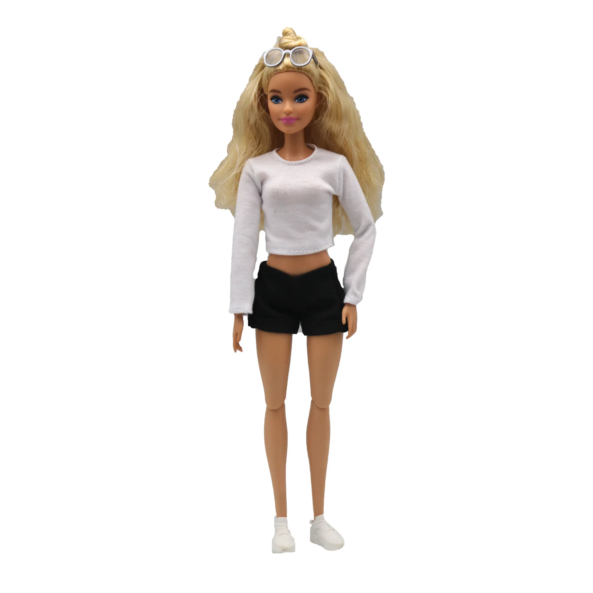 1 Piece Doll Clothes Long Dress Round Neck Long Sleeve T-Shirt for Doll Clothing Outfits 1/6 Dolls Accessories