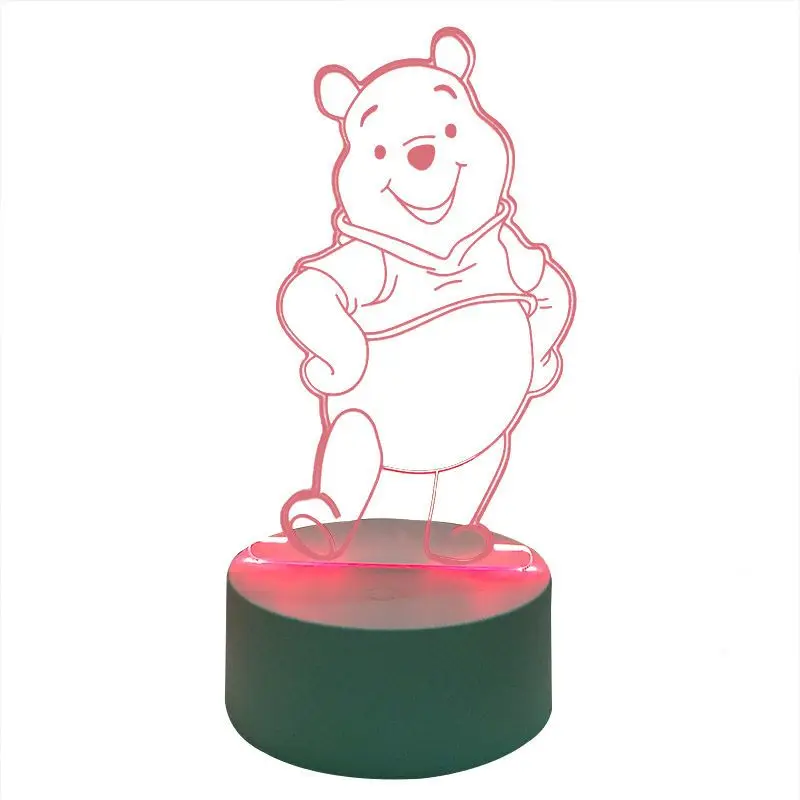 Figura Decorativa de Winnie the Pooh de Disney, con Base Acrílica Luminosa, para Crear una Atmósfera Cálida en el Dormitorio, Ideal como Regalo