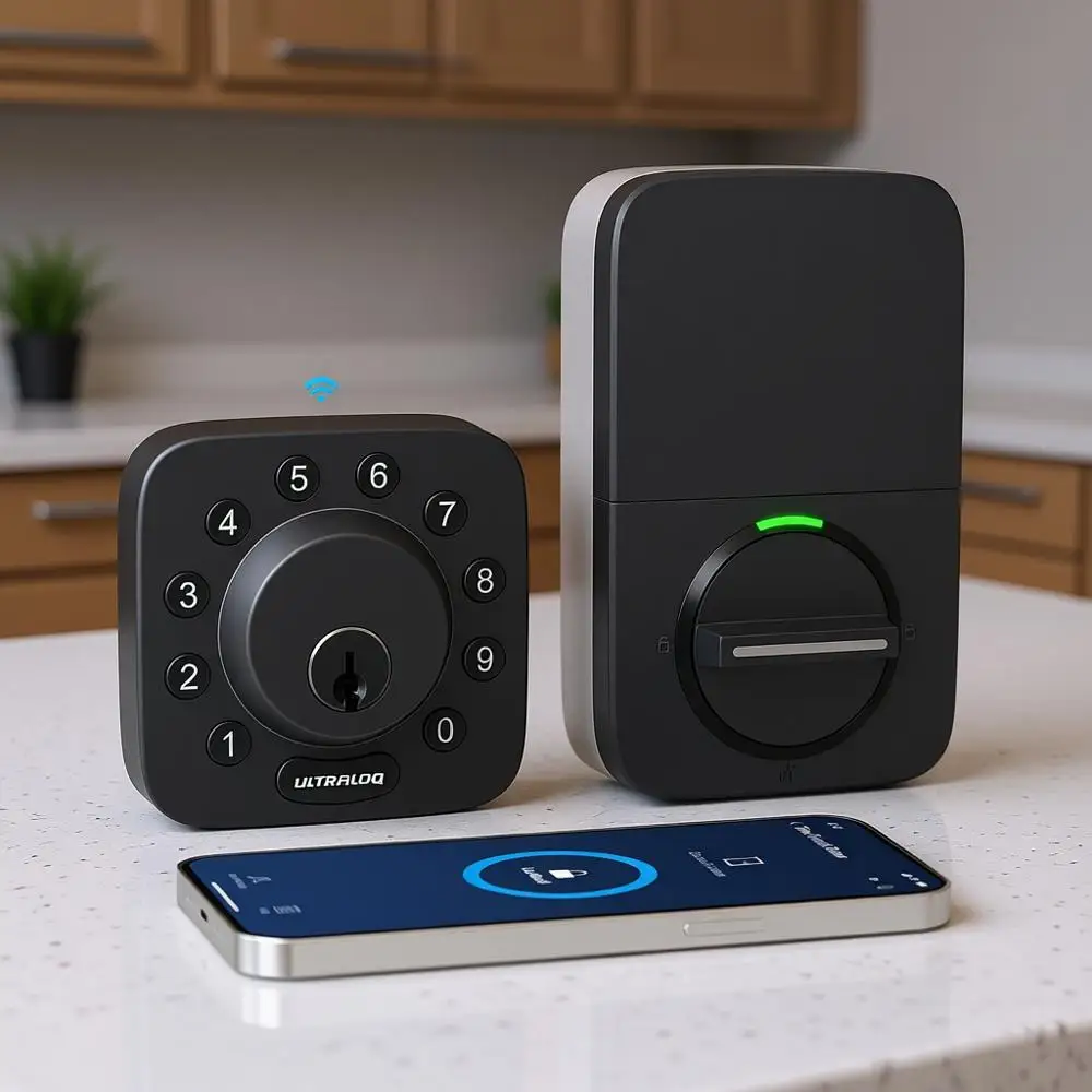 

Умный дверной замок Wii с датчиком открытия, встроенным Wi-Fi, кодовой панелью, для входной двери, с дистанционным управлением, автоматической блокировкой и разблокировкой, без...