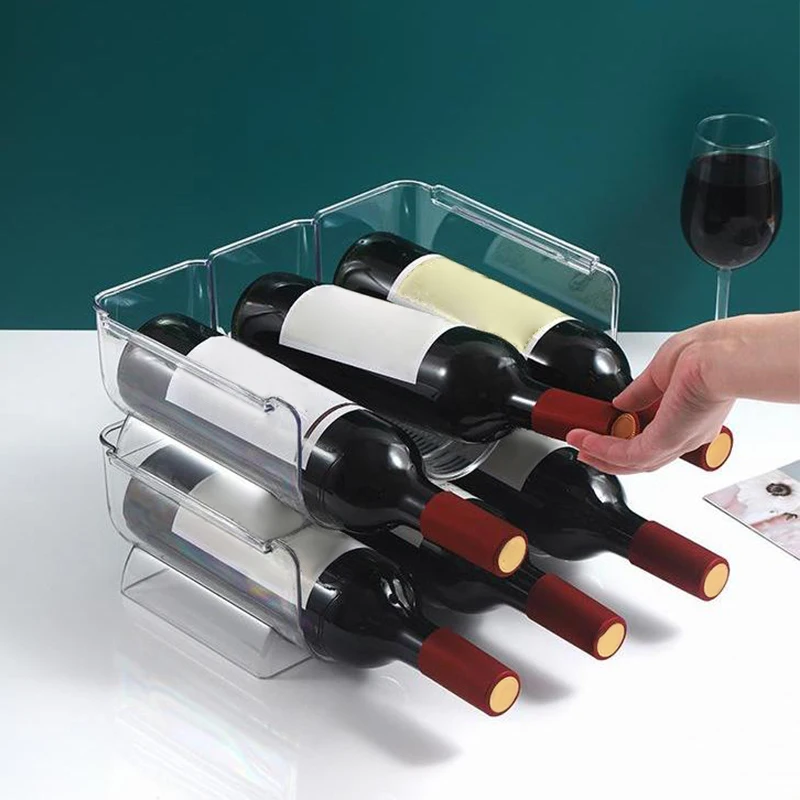 Red Wine Storage Stand Champagne Wall Stand Wine Storage Rack Stackable Wine Bottle Holder Wine Cabinet Counter Holder view 6