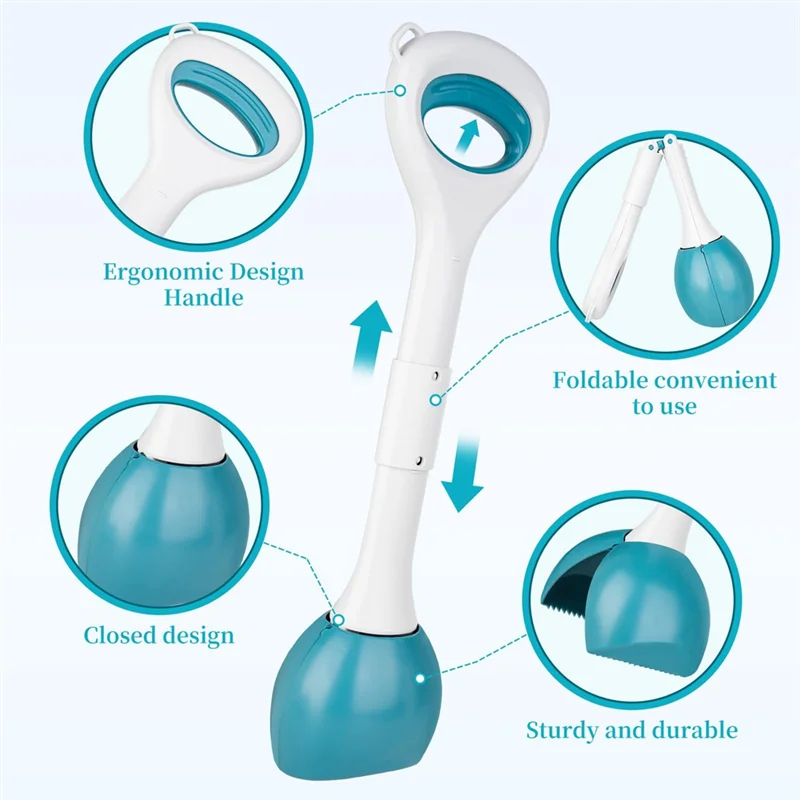 A43T 인체공학적 손잡이 강아지 배변 수거기-중형견용 배변 수거기-야외 애완동물 배설물 제거 도구 청소용