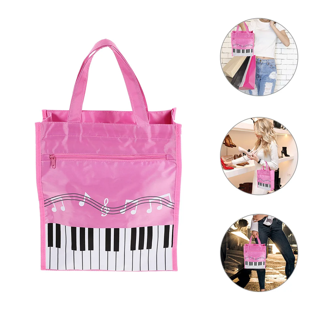 2 Pcs Musical Note Tote Bag Bags Book for Storage Books Student Key Symbol Girl Non-woven Fabric Women Portable Handbag