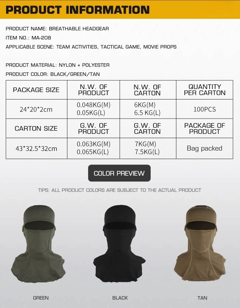 Taktische Vollgesichts-atmungsaktive elastische Sonnencreme Outdoor-Sport Snood Helm Liner Headcover für alle Jahreszeiten – Detail 2