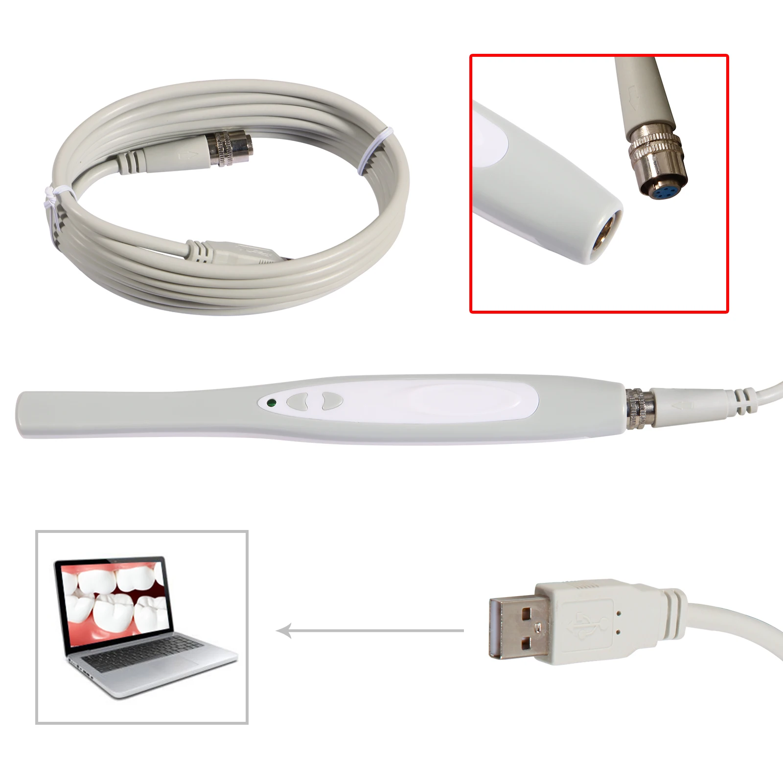 Intraoral ทันตกรรมกล้อง USB-X PRO Imaging System + 50PCS ทิ้งสําหรับ Windows XP /Windows Vista/Windows 7 32 บิต