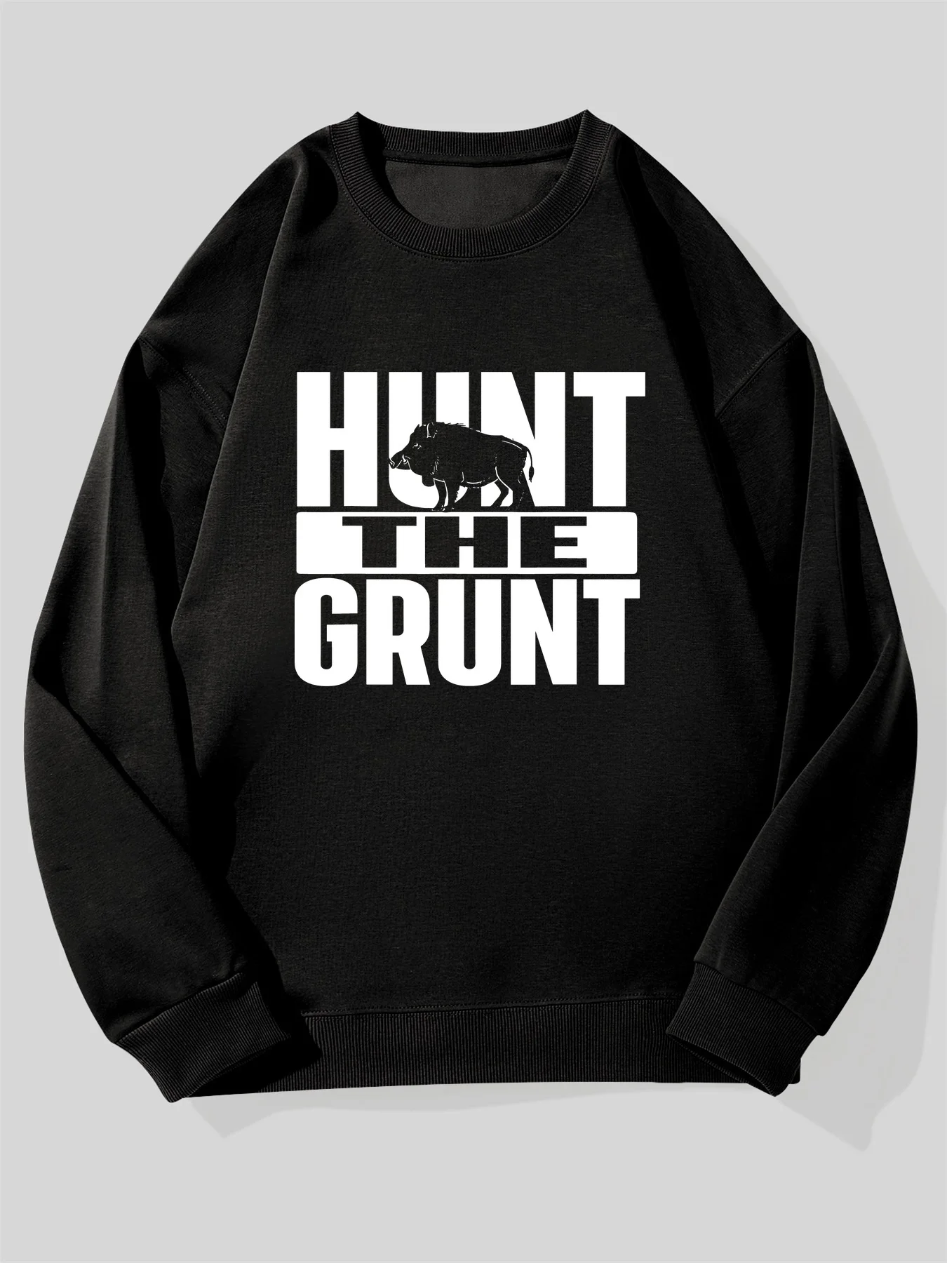 

Мужской охотничий свитер с круглым вырезом — «Hunting Loud» с принтом оленя с буквами, средний эластичный пуловер с длинными рукавами для улицы Hu