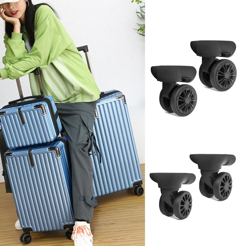 1 Pair Travel Luggage Left and Right Swivel Wheels Durable 360° Rotation Rolling Suitcase Hand Spinner Caster Wheels Replacement