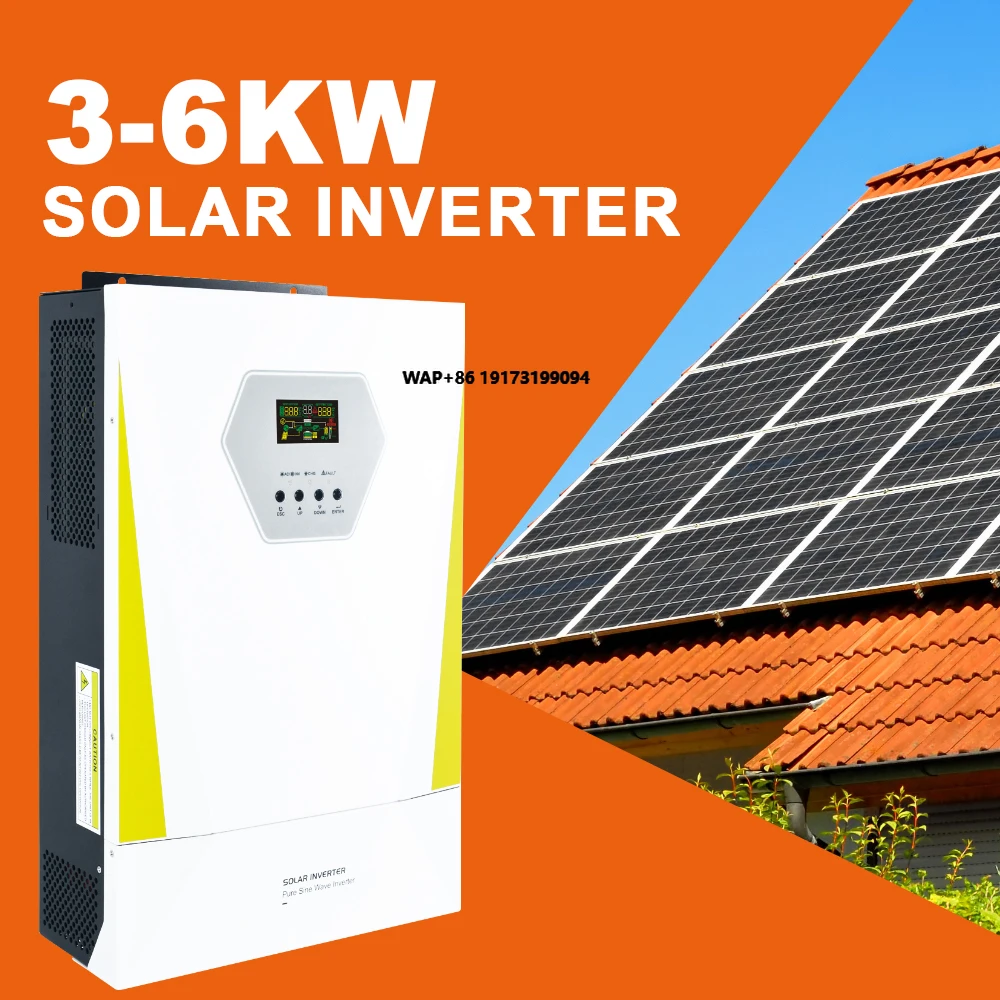 

6 кВт, 7 кВт, 8 кВт, 10 кВт, 12 кВт, разделенный/трехфазный гибридный солнечный инвертор, 51,2 В, 48 автономных сетей