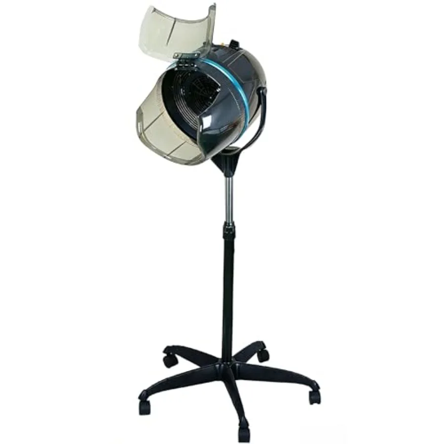 

Stand Up Hair Dryer 1300W with Rolling Wheels for Salon Home Use Adjustable Floor Hooded Bonnet Dryer Durable Plastic Body Silv