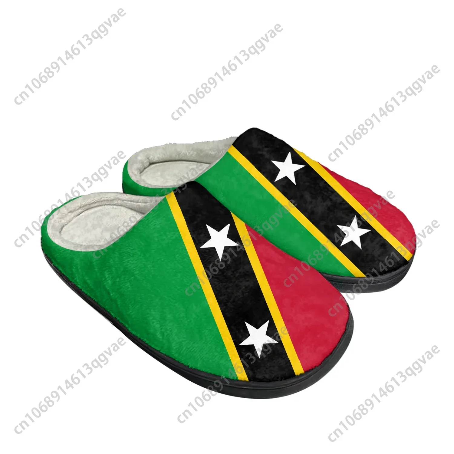 St Kitts and Nevis Flag Home Cotton Custom Slippers Mens Womens Sandals Plush Bedroom Casual Keep Warm Shoes Thermal Slipper