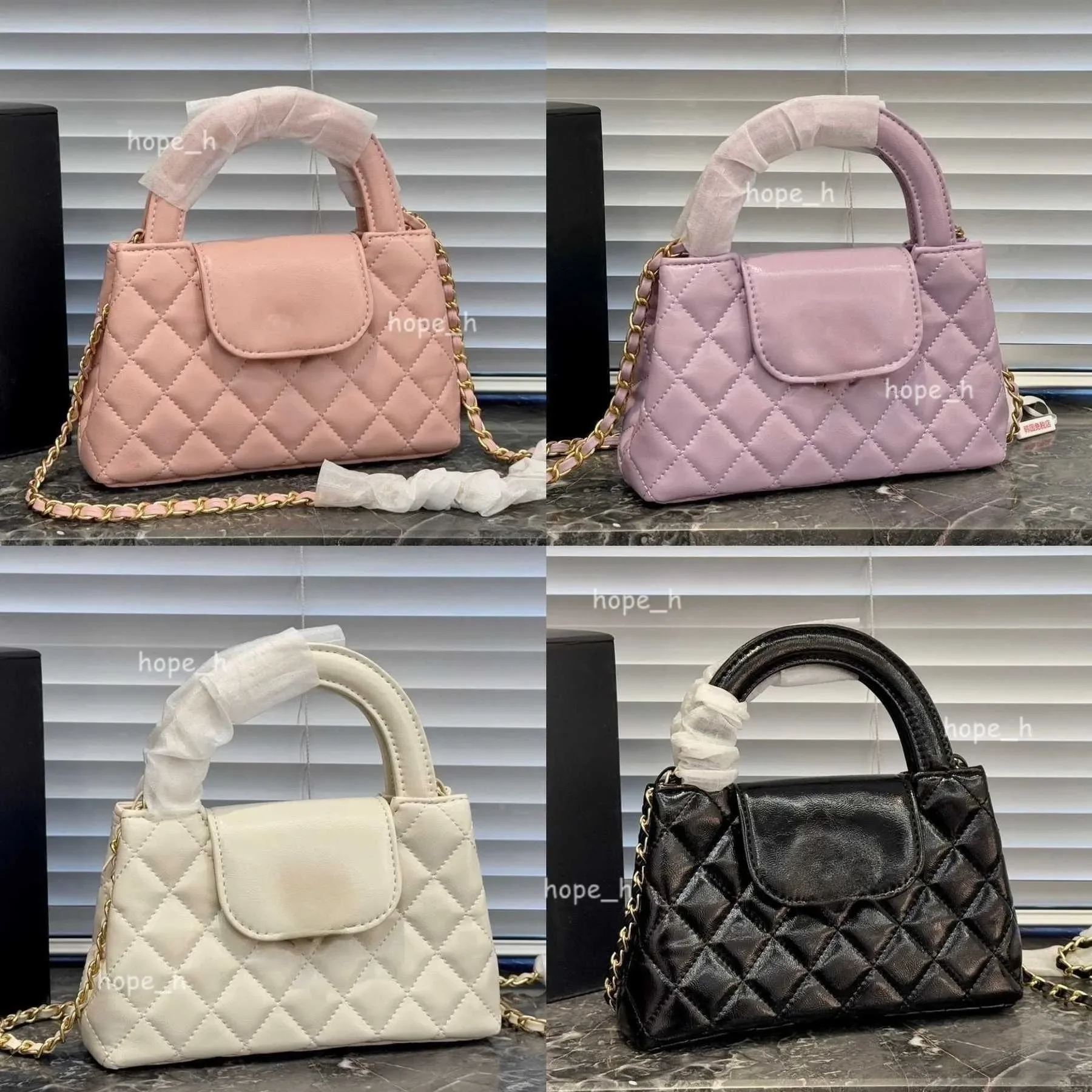 

Evening Bags Mini Cute Kel Handbag Girls Designer Purse Shoulder Bag Luxury Leather Check With Gold Buckle Detachable Chain Cros