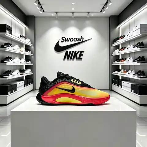 Nike A'One Comfortable and Versatile Basketball Shoes, Unisex, Red and Yellow HQ1733-001