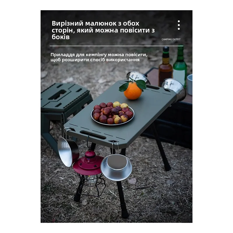 

ABKP-For Beach Camp Compatible Foldable Camping Table,Folding Aluminum Alloy Adjustable Height Picnic Desk Outdoor Camping Gear