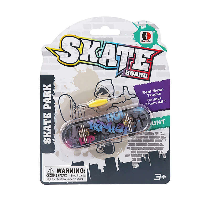 Finger Skateboard Shallow Concave Double Upturned Blister Card Package Fingerboard with Metal Bridge Competitive Fingertip Toy — 1