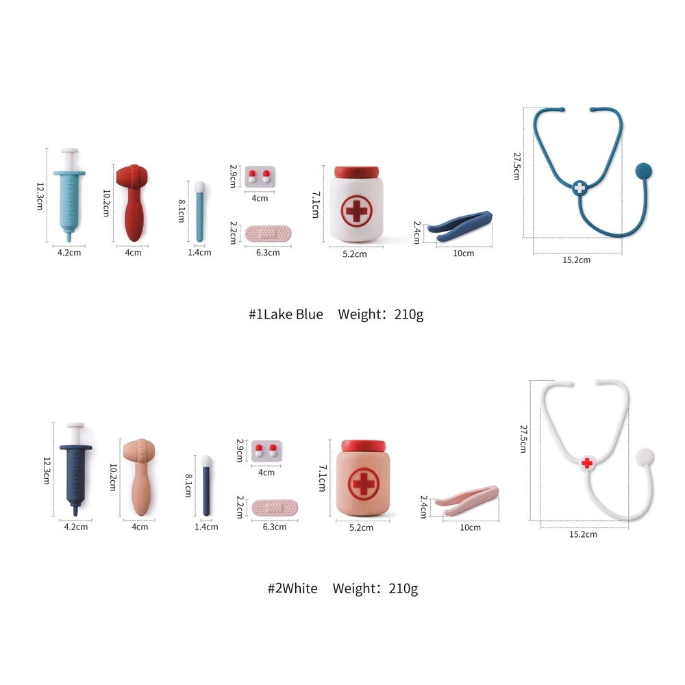 Let's Make Stethoscope Toys Simulation Doctor's Toys Set Silicone Medical Box Imitation Family Science Doctor Play for Children