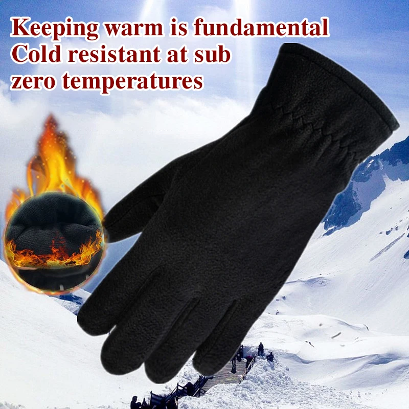 Winter Fleece Thick Gloves Men Women Outdoor Snow Riding Ski Glove Tear-resistant Warm And Cold-proof Protective Gloves Mittens