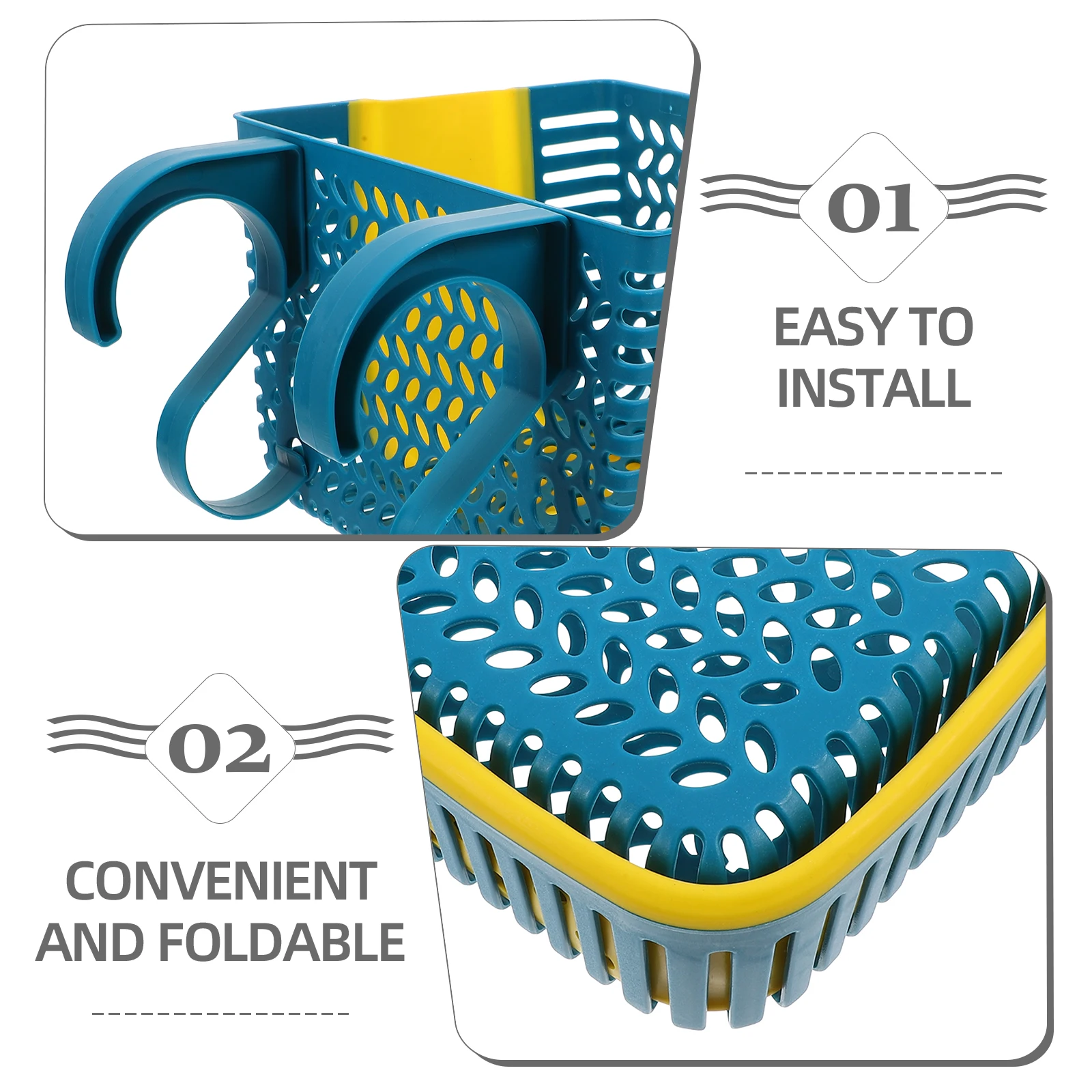 

Sturdy Plastic Storage Basket For Poolside Hanging Organizer Pool Area Decor Durable Hanging Basket With Mesh Design For