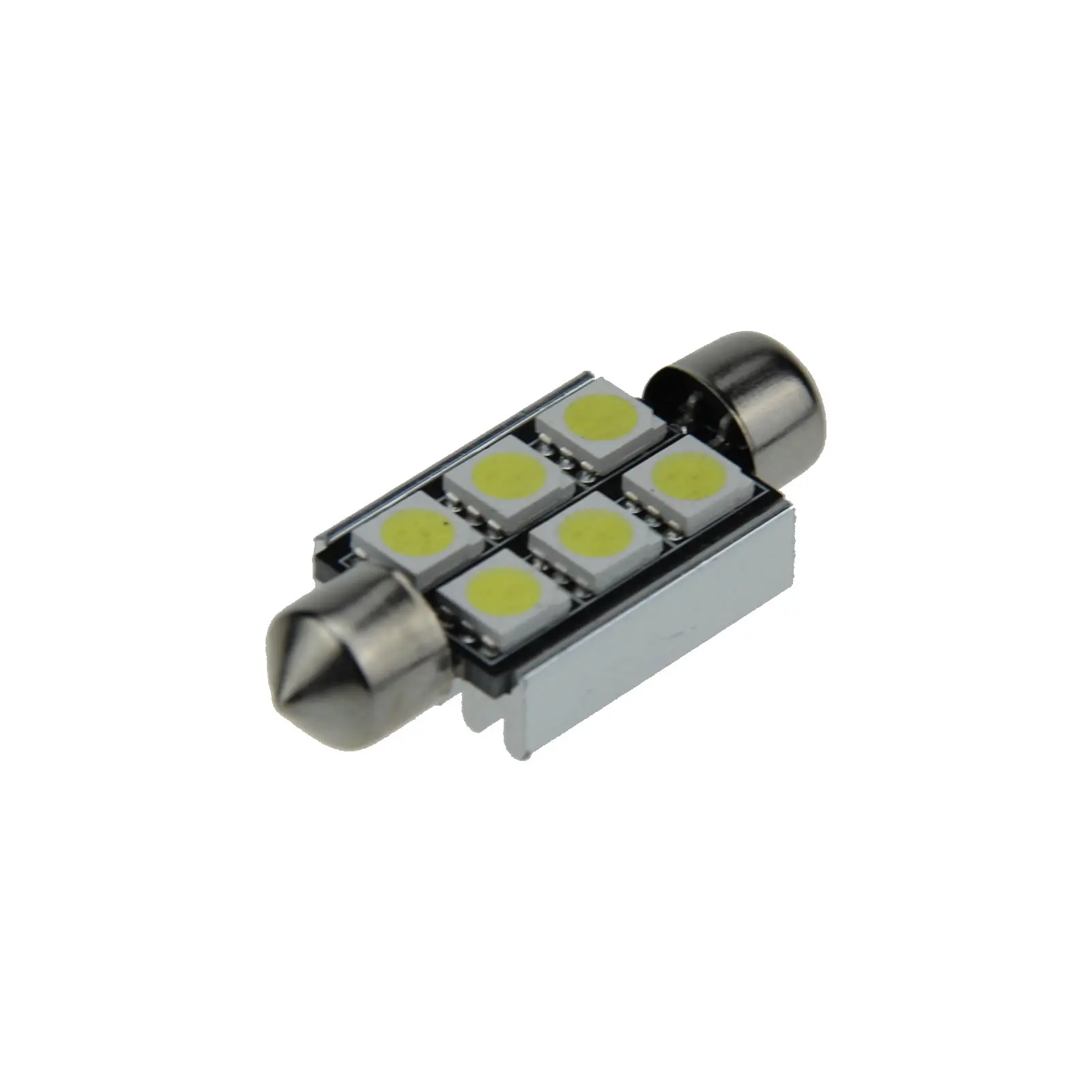 10x White Car 36MM Festoon Light Number plate Blub Canbus Error Free 6 Emitters 5050 SMD LED 37mm I122-W