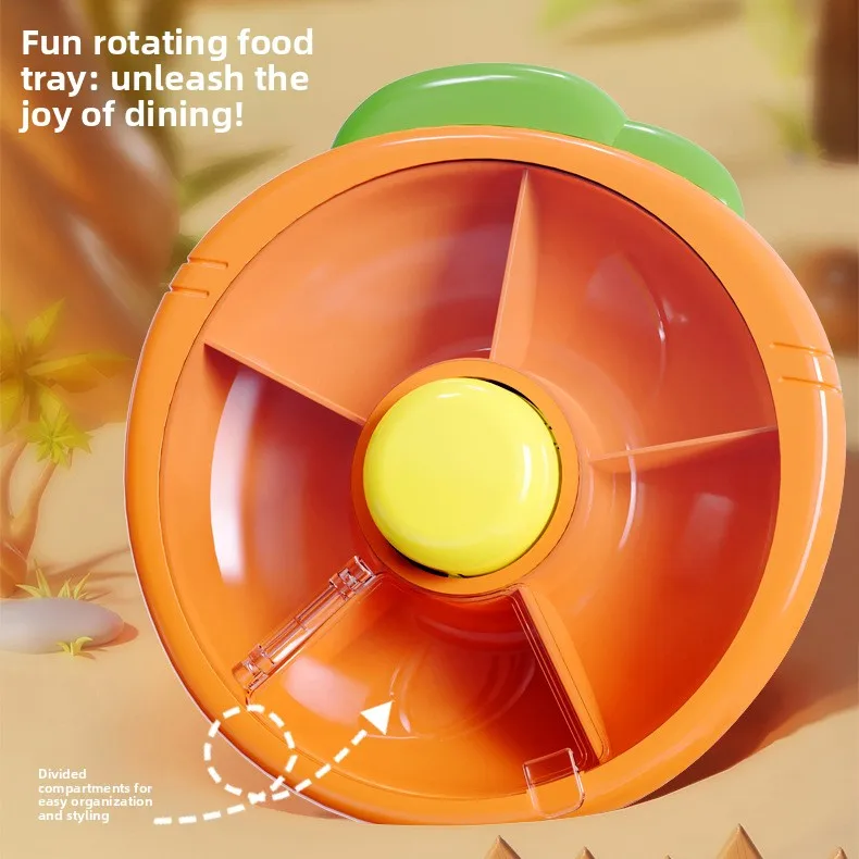 Press Rotate Baby Food Plate Divided Supplementary Food Bowl Training Self Feeding Infant Tableware For Babies Toddlers