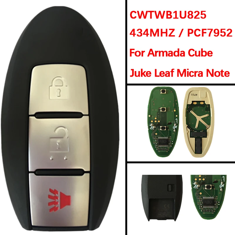 

Оригинальный смарт-ключ CN021002 с 3 кнопками, 434 МГц, чип PCF7952, FCC CWTWB1U825 для Infiniti FX35, FX45, M35, M45, M37, M56, Q70, QX56, QX80