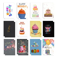 24 Pcs Happy Birthday Greeting Cards with Envelopes Packed in Box 6x4 inch