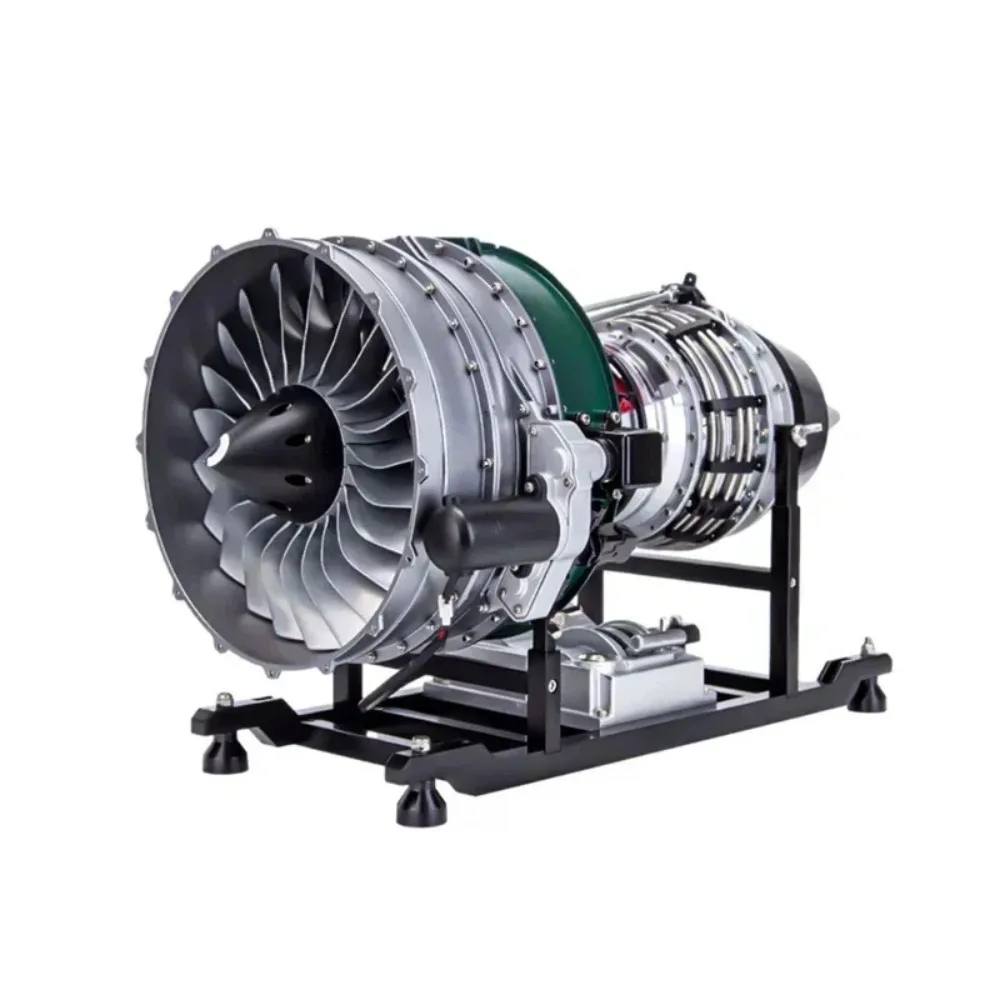 TECHING 1/10 Metal Jet Turbine Aero Twin Shaft Engine Assembly Model DIY Kit 1000+ Parts Turbofan Engine Toys Gifts