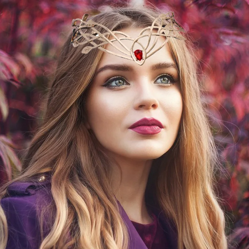 Goddess Metal Leaf Crown Party Womens Headband