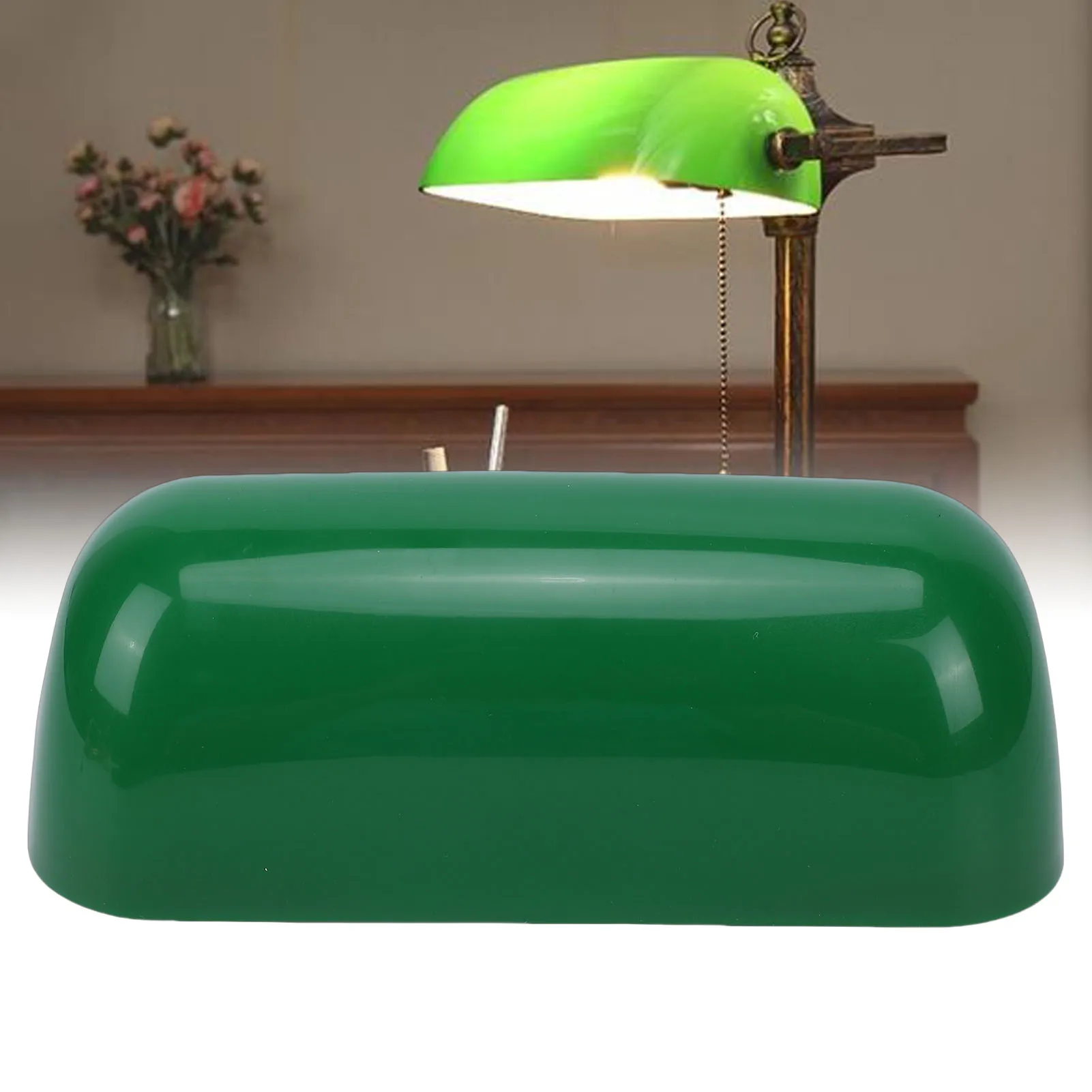 

Bankers Lamp Shade Plastic Vintage Style Retro Table Lamp Shade Cover Replacement for Desk Green