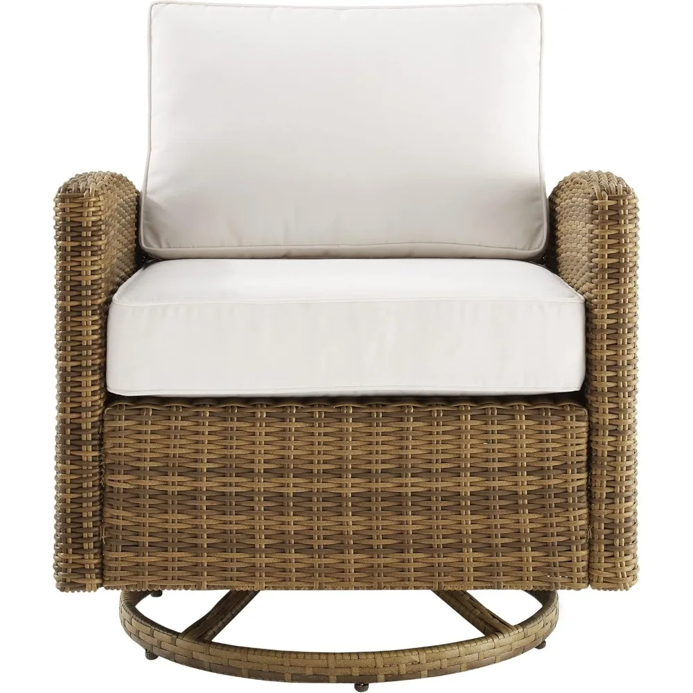 Wicker Swivel Rocker Outdoor Chair with  Patio Cushions for Porch, Deck