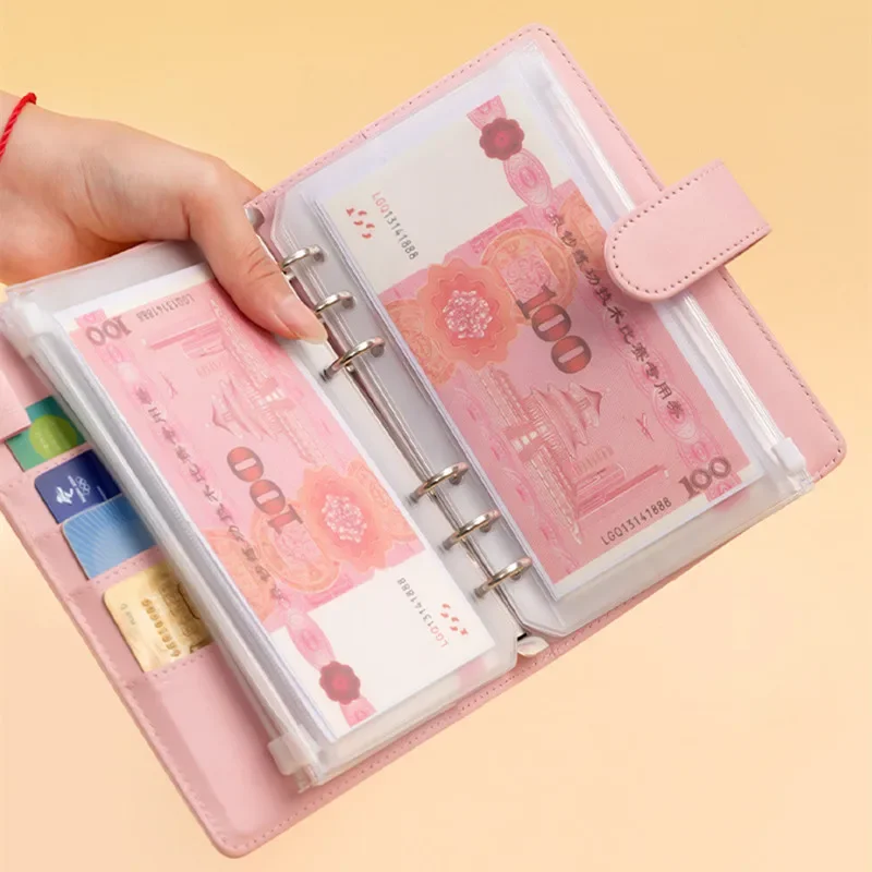 Color A6 Budget Binders Planner 6 Hole 8 Zipper Envelopes 2 Stickers in One NoteBook Wallet For Save Money Organizer Cash System
