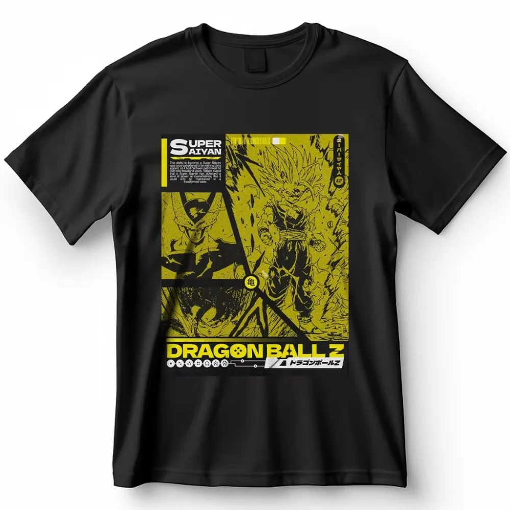 Ekskluzywna koszulka Dragon Ball Goku Premium Japanese Anime Unisex Retro Harajuku Streetwear Krótki rękaw Luźny krój Comfort Fit Y2K