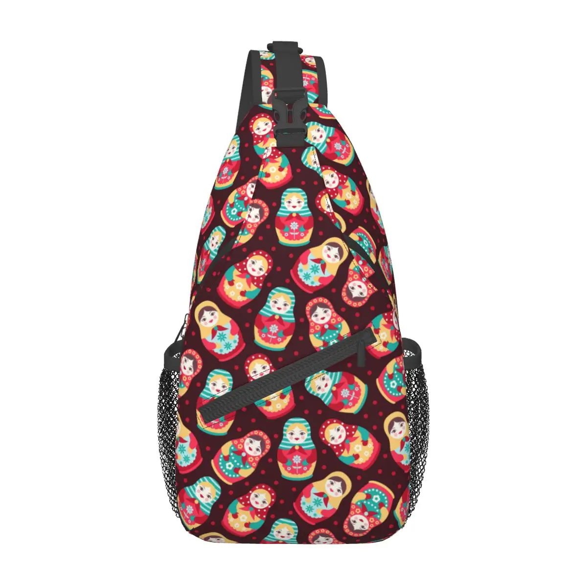 Matryoshka-bandolera de pecho para muñeca rusa, mochila de hombro para senderismo al aire libre, morral de Anime de dibujos animados, bolso de moda